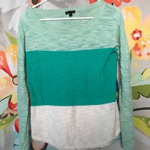 Long sleeve/half sleeve striped shirt